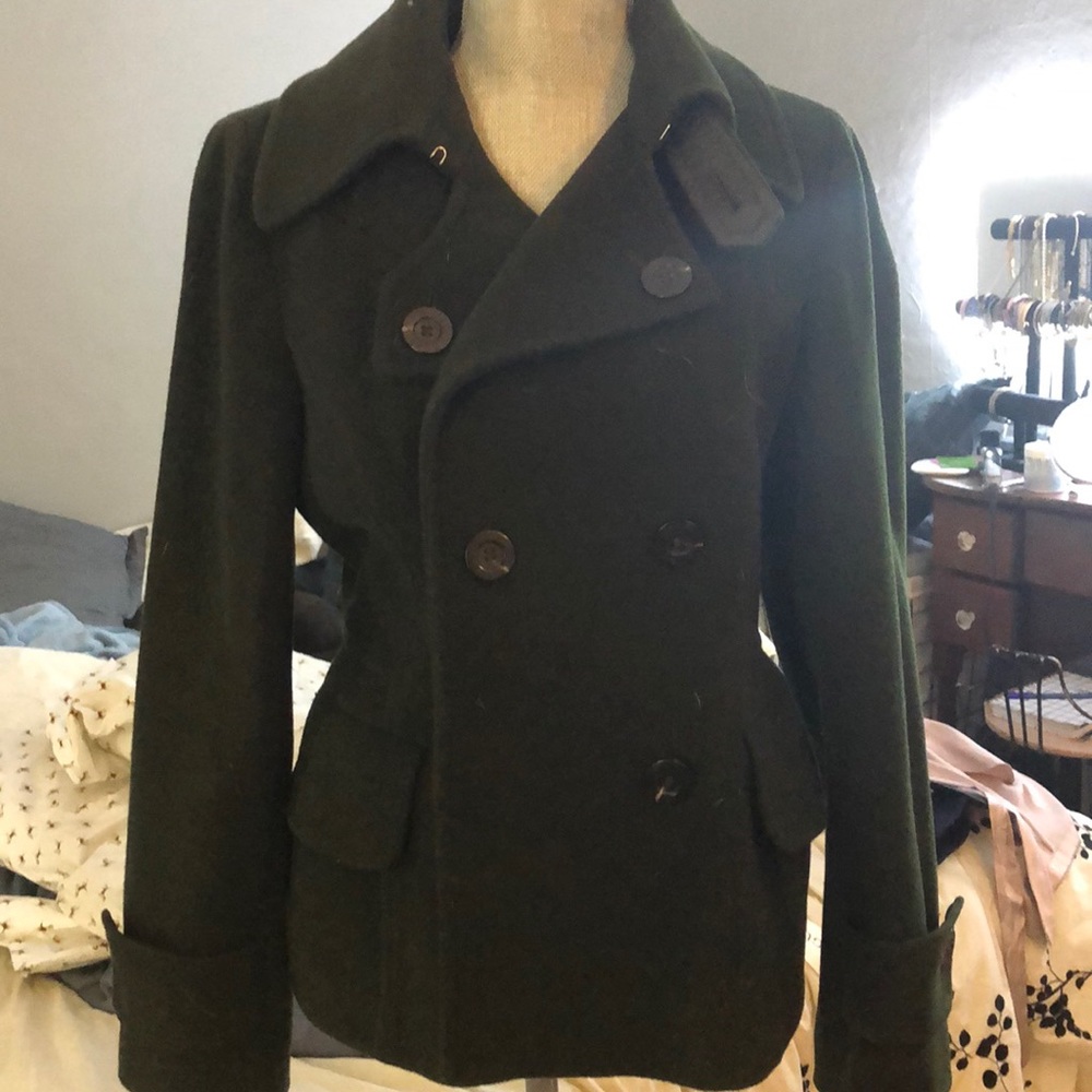 Michael kors army green pea coat